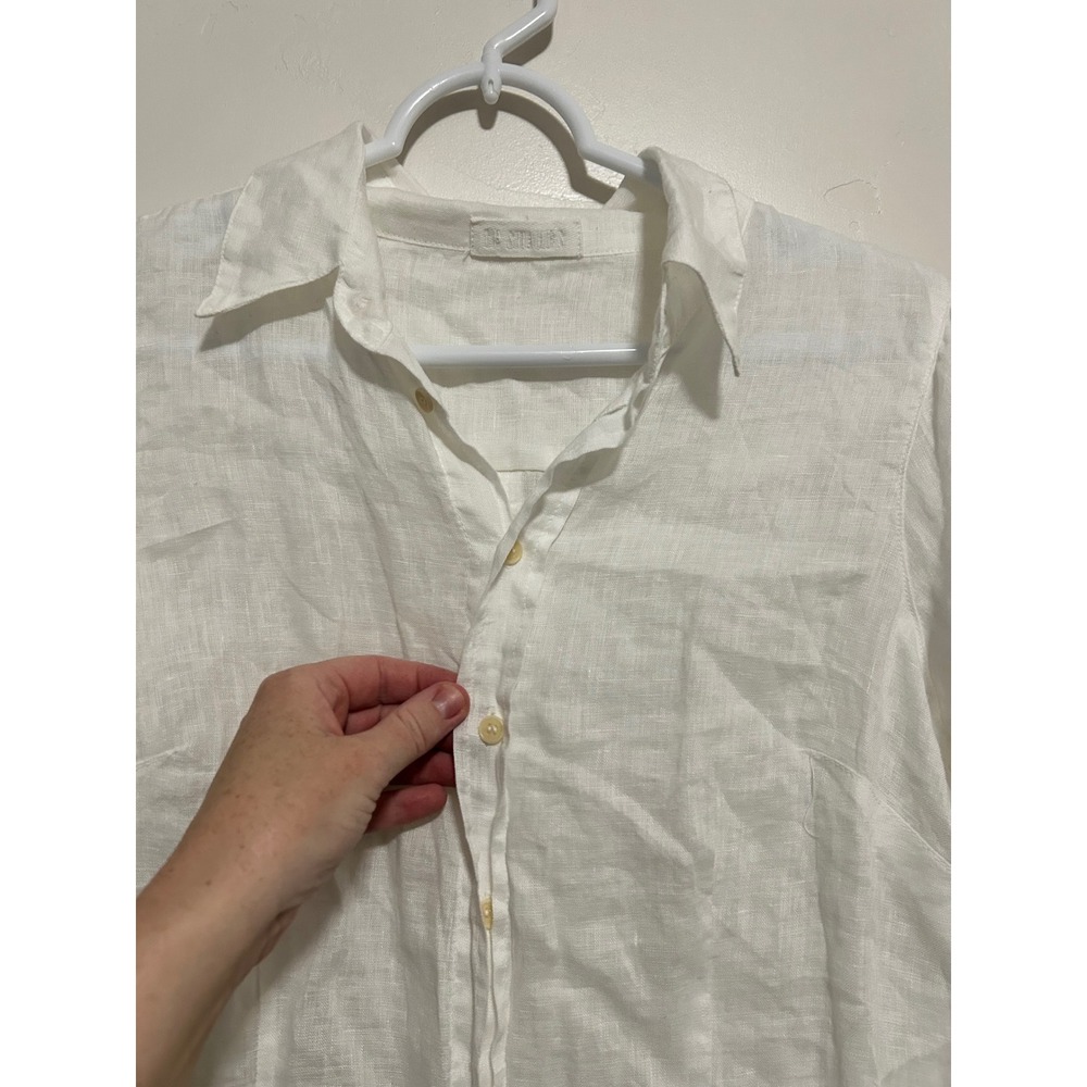CP Shades White 100% Linen Button Down Shirt Long Sleeve Blouse XS‎ Made in USA - Picture 5 of 5